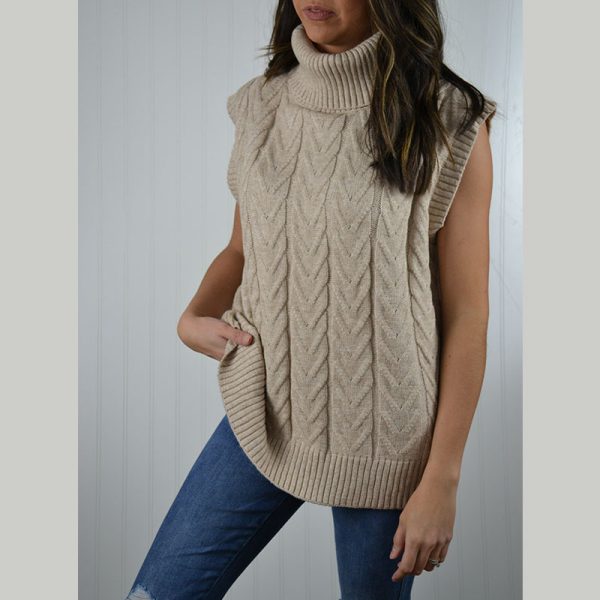 Sleeveless Turtleneck Sweater Vest