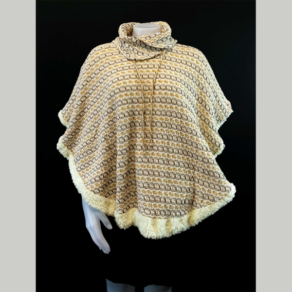 Beige Fabric Pancho